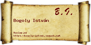 Bogoly István névjegykártya