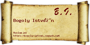 Bogoly István névjegykártya